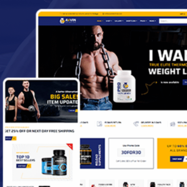 Avvin – Multipurpose Fitness & Nutrition Store Website