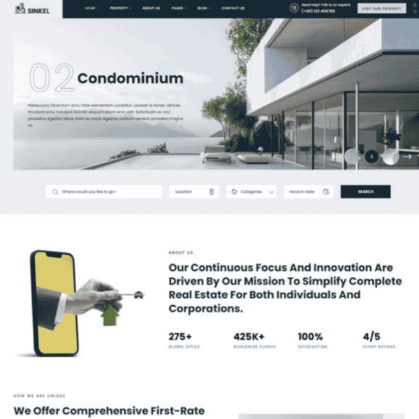 Sinkel – Elegant Single Property & Apartment Showcase Website
